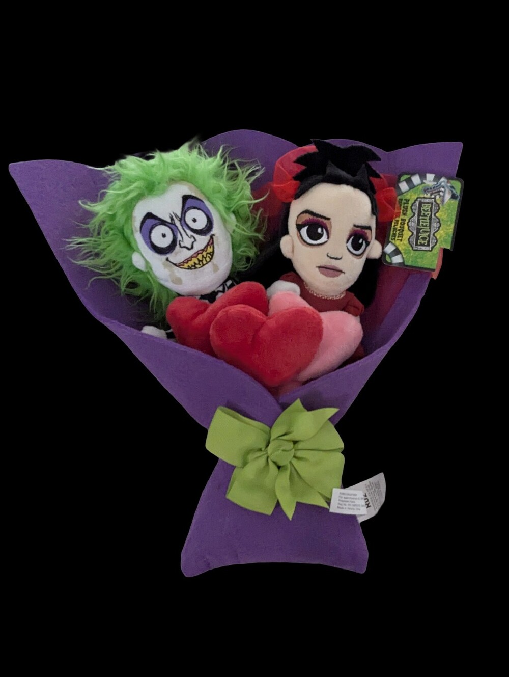 NWT Beetlejuice & Lydia Deetz 13" Plush Bouquet by Ruz Halloween Valentine